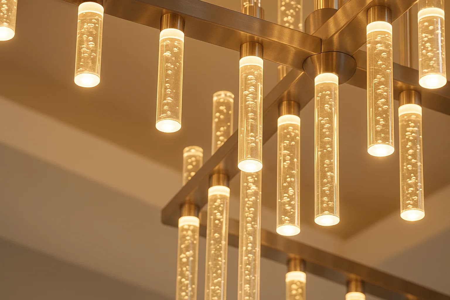 Modern glass-tube chandelier