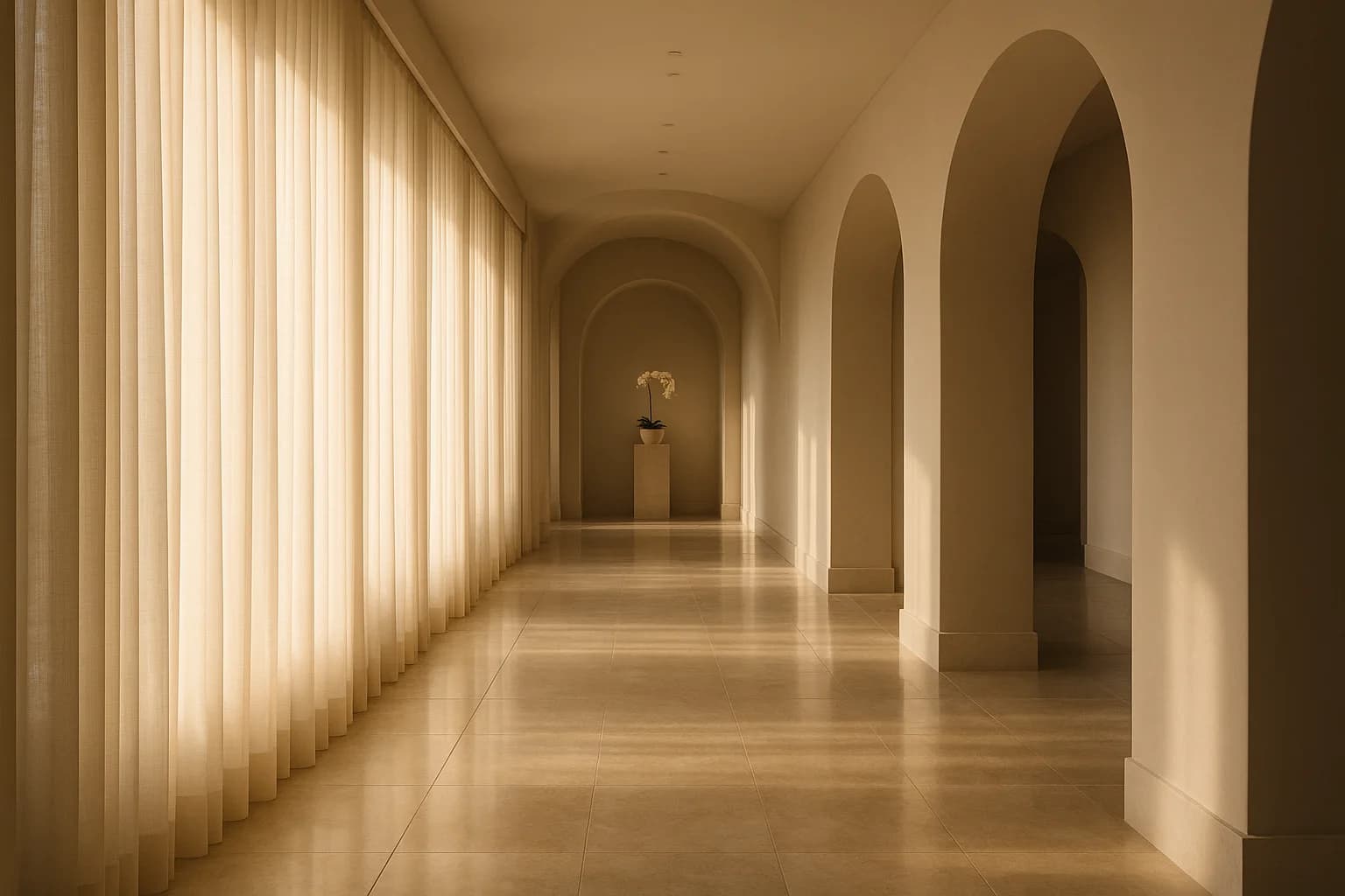A serene corridor at RejuvLV